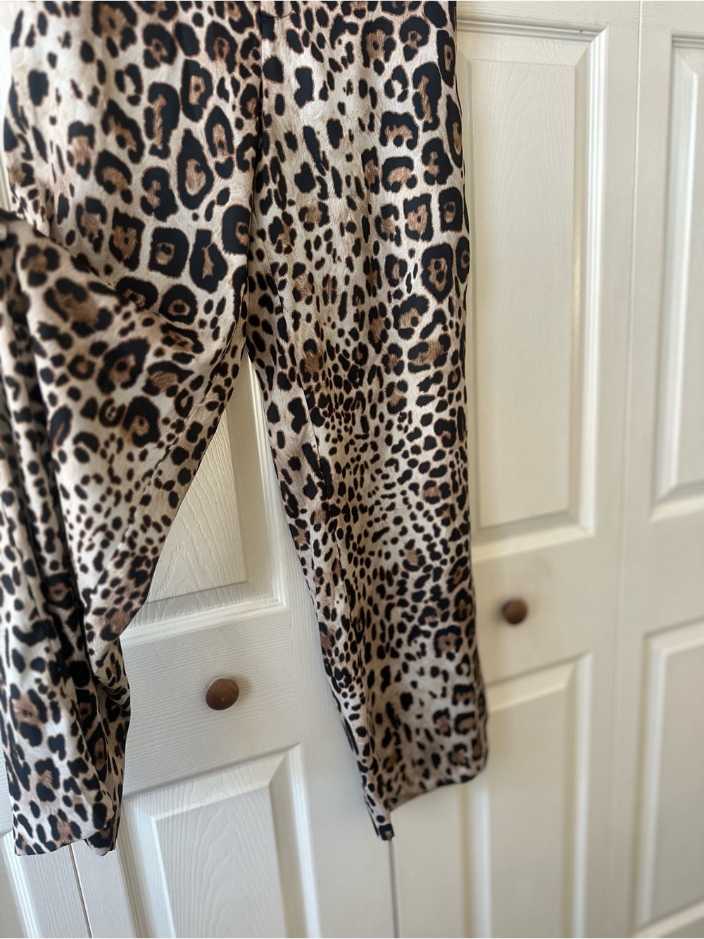 Zara Leopard Print Wide-Leg Loose Fit Pants in Brown Black Effortless Chic Sz Sm - Picture 7 of 11